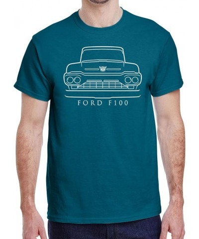 1960 Ford F100 Pickup Truck Classic Front End Design Print Tshirt Teal Blue $13.48 T-Shirts