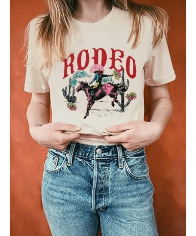 Women Western Desert Cactus T-Shirt Vintage Retro Sunset Cactus Graphic Shirt Cowgirl Casual Blouse Tops Tees As Show $9.68 T...