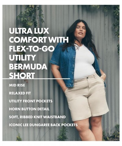 Women's Plus Size Ultra Lux Comfort with Flex-to-go Utility Bermuda Short Surf Blue $25.14 Shorts