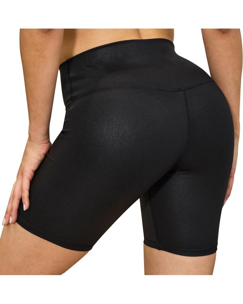 Womens Faux Leather Biker Shorts High Stretchy Gym Shorts Black $13.24 Shorts