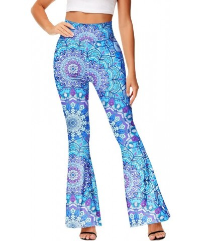 Women's High Waist Stretch Bell Bottom Slim-Fit Flare Leg Hippie Pants Blue $16.81 Pants