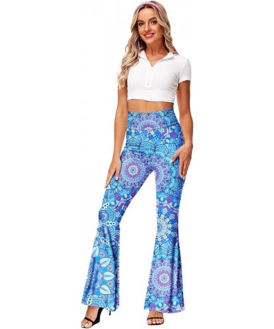 Women's High Waist Stretch Bell Bottom Slim-Fit Flare Leg Hippie Pants Blue $16.81 Pants