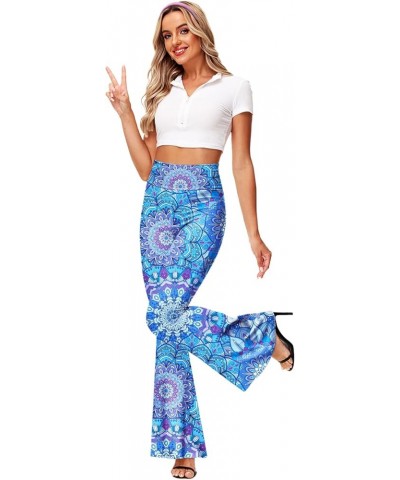 Women's High Waist Stretch Bell Bottom Slim-Fit Flare Leg Hippie Pants Blue $16.81 Pants