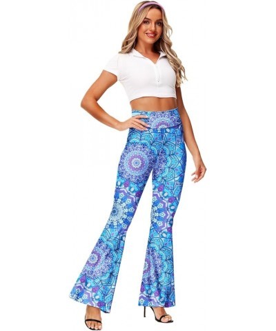 Women's High Waist Stretch Bell Bottom Slim-Fit Flare Leg Hippie Pants Blue $16.81 Pants