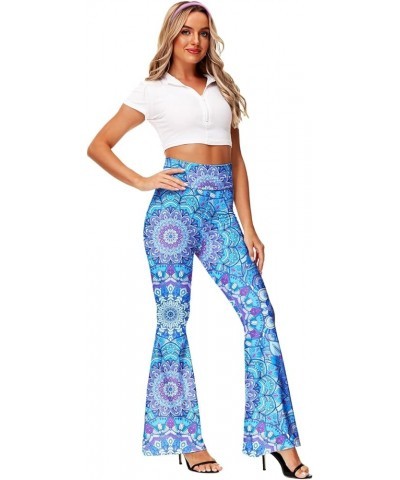 Women's High Waist Stretch Bell Bottom Slim-Fit Flare Leg Hippie Pants Blue $16.81 Pants