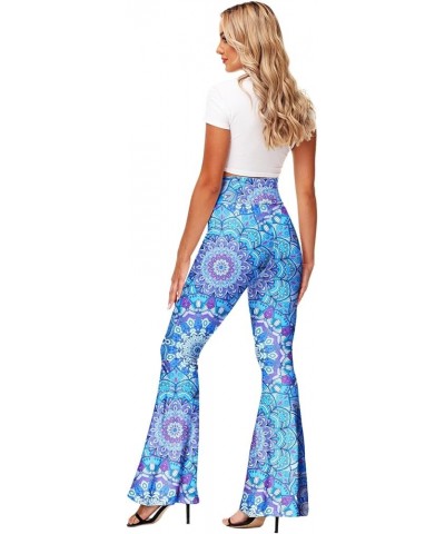 Women's High Waist Stretch Bell Bottom Slim-Fit Flare Leg Hippie Pants Blue $16.81 Pants