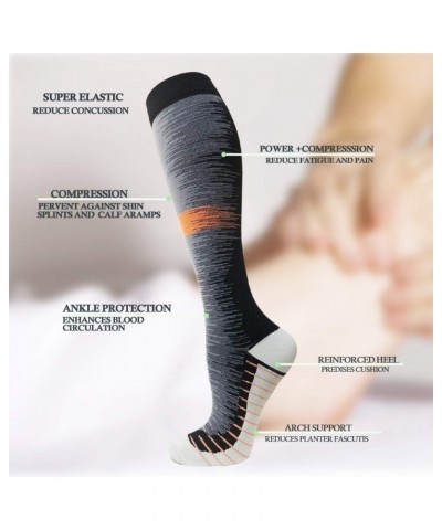 Graduated Medical Compression Socks for Women&Men Circulation Recovery-Knee High Supports Running Athletic Socks Multicoloure...