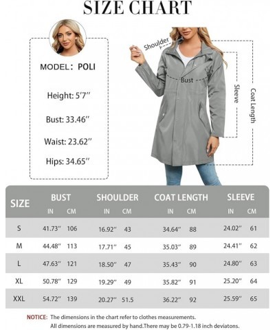 Women's Long Rain Jackets Waterproof Lightweight Hooded Packable Rain Coats Detachable Cape Grey $20.51 Jackets