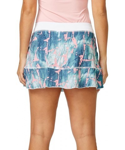 UV Colors Print 14in Womens Tennis Skirt 1X Crackle Denim $30.81 Skirts