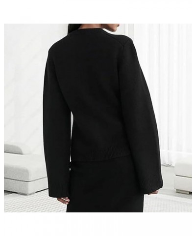 Describeu Cardigan,Ultra-Soft Button Cardigan,Slimming Button Cardigan Sweater Women with Pockets Black $13.44 Sweaters