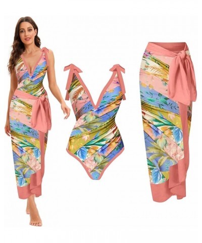 Traje de baño de dos piezas para Mujer, Falda Playa Traje baño Estampado Floral 2 piezas Traje baño Verano Playa X-166 Pink $...