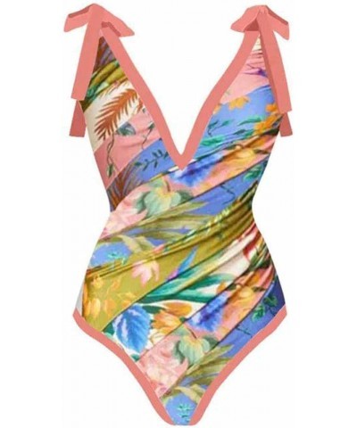 Traje de baño de dos piezas para Mujer, Falda Playa Traje baño Estampado Floral 2 piezas Traje baño Verano Playa X-166 Pink $...