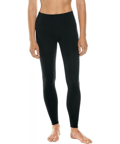 UPF 50+ Women's High-Rise Asana Yoga Leggings - Sun Protective Black $46.74 Activewear