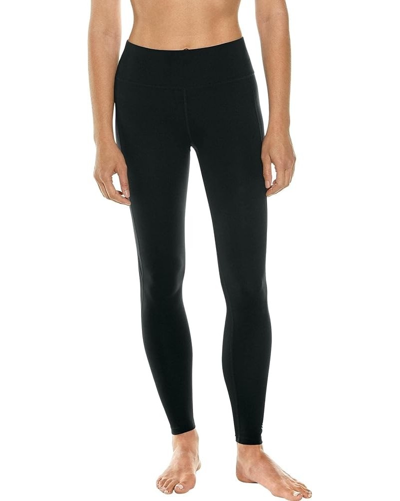 UPF 50+ Women's High-Rise Asana Yoga Leggings - Sun Protective Black $46.74 Activewear