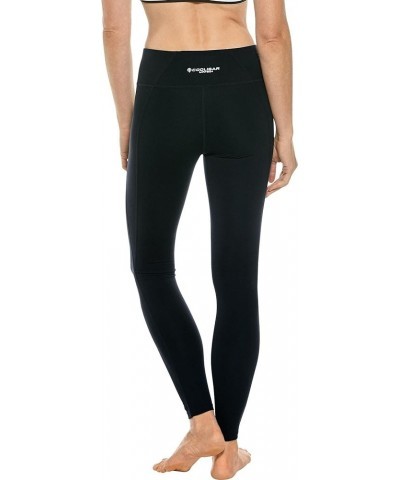 UPF 50+ Women's High-Rise Asana Yoga Leggings - Sun Protective Black $46.74 Activewear