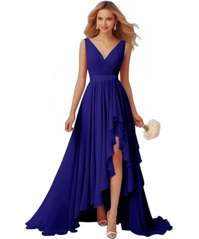 Bridesmaid Dresses V-Neck Chiffon - with Slit Formal Dress Prom Dress Evening Gowns for Wedding Dusty Rose $33.27 Dresses