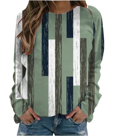 Womens Casual Long Sleeve Sweatshirt Fall Fashion 2023 Floral Print Pullover Shirts Loose Fit Graphic Thin Blouses G011-green...