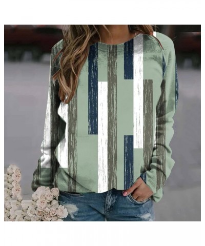 Womens Casual Long Sleeve Sweatshirt Fall Fashion 2023 Floral Print Pullover Shirts Loose Fit Graphic Thin Blouses G011-green...