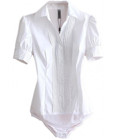 Bodysuits Women Rompers Office Lady Work Wear Shirts Blouses Female Tops Business Overalls Large White $19.74 Overalls