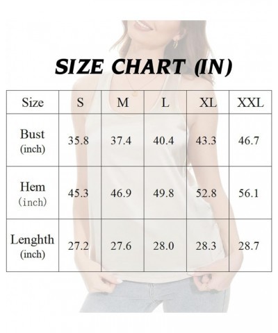 Women Silk Satin Tank Tops Casual Blouses Crew Neck Sleeveless Camisoles Work Shirts Apricot $7.79 Tanks