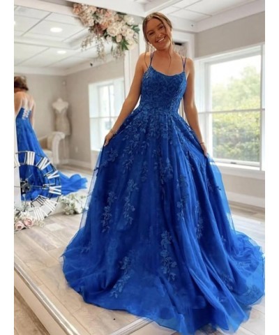 Lace Applique Prom Dresses for Women A Line Sweet 16 Spaghetti Strap Formal Evening Dress Purple $36.40 Dresses