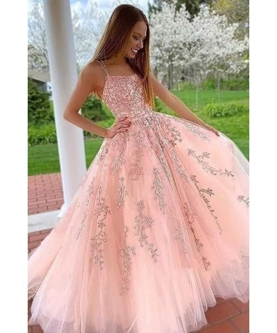 Lace Applique Prom Dresses for Women A Line Sweet 16 Spaghetti Strap Formal Evening Dress Purple $36.40 Dresses