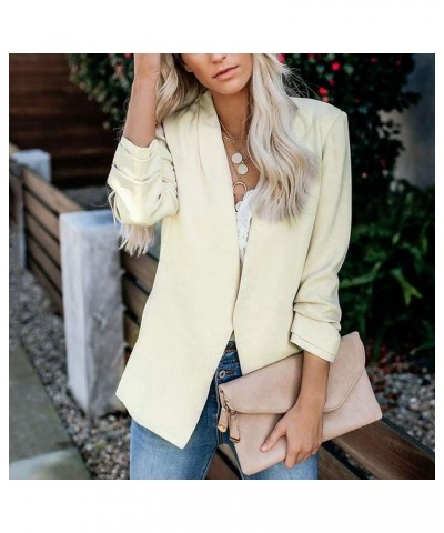 Cardigan Work Satin Office Suit Jacket Women Size Silk Coat Formal Pockets Plus Fleece Jacket Women with Thumb Khaki $14.40 B...