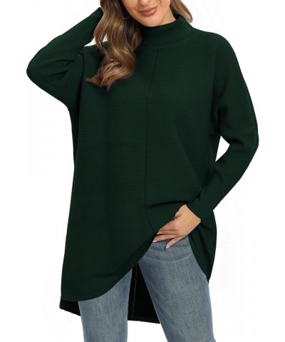 Womens Turtleneck Sweater Dress 2024 Fall Fashion Oversized Batwing Long Sleeve Ribbed Knit Pullover Sweaters Dark Green $23....