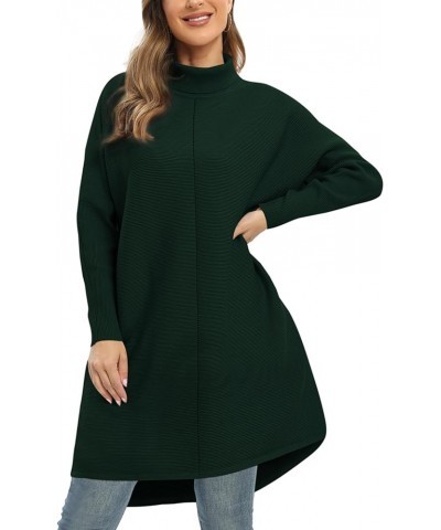 Womens Turtleneck Sweater Dress 2024 Fall Fashion Oversized Batwing Long Sleeve Ribbed Knit Pullover Sweaters Dark Green $23....