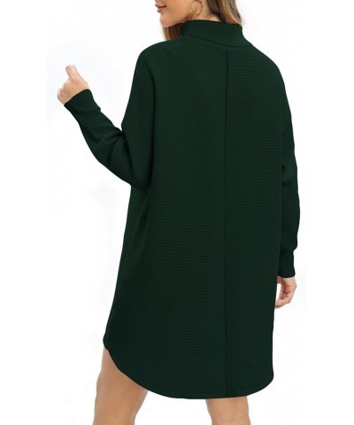 Womens Turtleneck Sweater Dress 2024 Fall Fashion Oversized Batwing Long Sleeve Ribbed Knit Pullover Sweaters Dark Green $23....