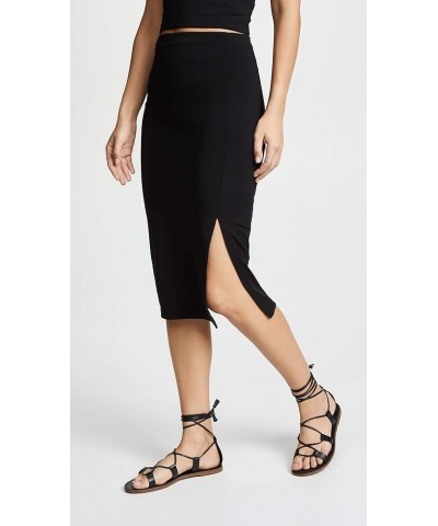 Women's High Waist Slit Skirt Black $49.70 Skirts