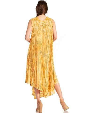 Kara Long Draped Sleeveless Marbled Caftan Dress/Cover Up Goldenrod $16.17 Swimsuits