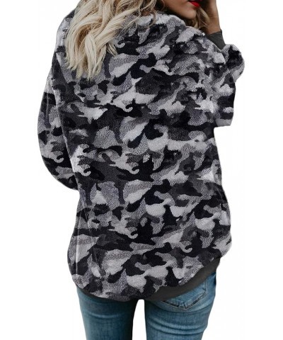 Womens 2023 Fashion Fuzzy Warm Casual Loose Hooded Sweatshirt Hoodies with Pockets Outerwear S-XXL Z Camo Gray $22.13 Hoodies...