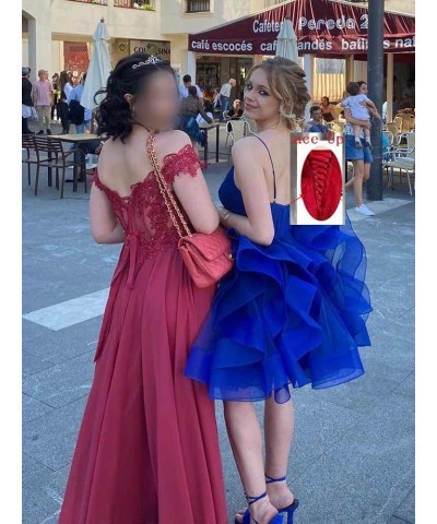 Women's Puffy Ruffle Short Homecoming Dress Tull Tutu Prom Dress V Neck Formal Party Gown Purple $48.44 Dresses