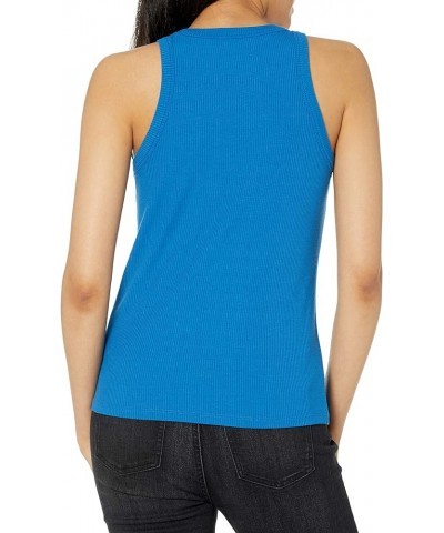 Women's Valerie Cutaway-Neck Racerback Rib Knit Tank Top Classic Blue $8.49 Tanks