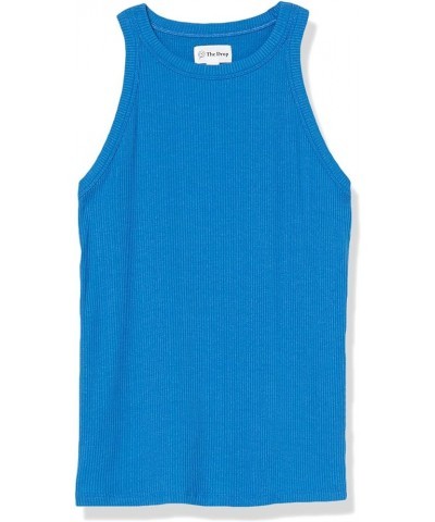 Women's Valerie Cutaway-Neck Racerback Rib Knit Tank Top Classic Blue $8.49 Tanks