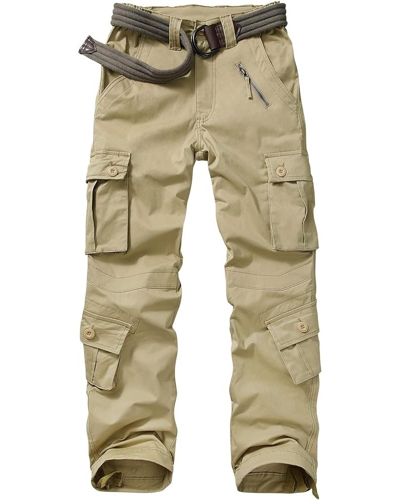 Womens Cargo Pants Army Combat Work Pants with 8 Pockets Casual Cotton Ripstop Construction Pants Khaki $24.59 Pants