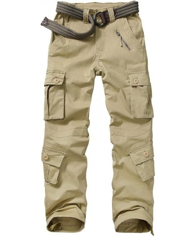 Womens Cargo Pants Army Combat Work Pants with 8 Pockets Casual Cotton Ripstop Construction Pants Khaki $24.59 Pants