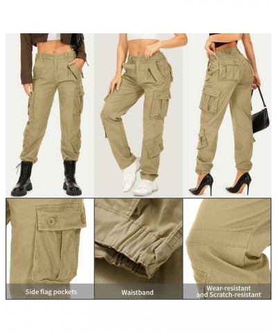 Womens Cargo Pants Army Combat Work Pants with 8 Pockets Casual Cotton Ripstop Construction Pants Khaki $24.59 Pants