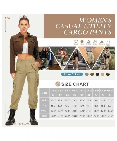 Womens Cargo Pants Army Combat Work Pants with 8 Pockets Casual Cotton Ripstop Construction Pants Khaki $24.59 Pants