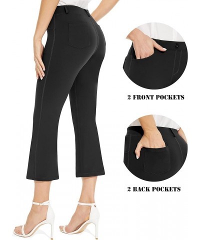 Dress Capri Pants for Women Casual Summer Business Cropped Bootcut Pull On Yoga Dress Pants Women with 5 Pockets 01-black $22...