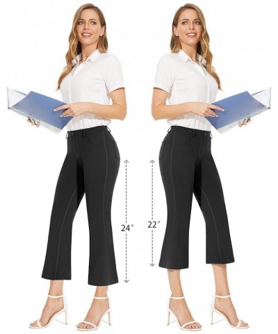 Dress Capri Pants for Women Casual Summer Business Cropped Bootcut Pull On Yoga Dress Pants Women with 5 Pockets 01-black $22...