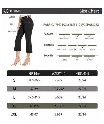 Dress Capri Pants for Women Casual Summer Business Cropped Bootcut Pull On Yoga Dress Pants Women with 5 Pockets 01-black $22...