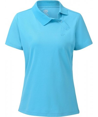 Golf Shirts Women Dri Fit Golf Wear for Women Moisture Wicking Collared Golf Shirts Sky Blue X-Small Large A02-sky Blue $8.94...