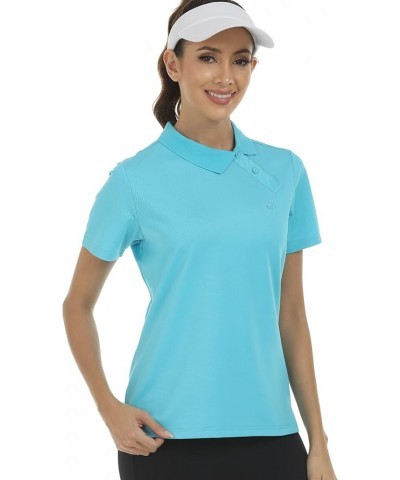 Golf Shirts Women Dri Fit Golf Wear for Women Moisture Wicking Collared Golf Shirts Sky Blue X-Small Large A02-sky Blue $8.94...