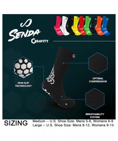 Gravity Pro Grip Socks with Non-Slip Technology, Soccer, Running, Basketball, Unisex, Crew Length Pink $15.29 Activewear