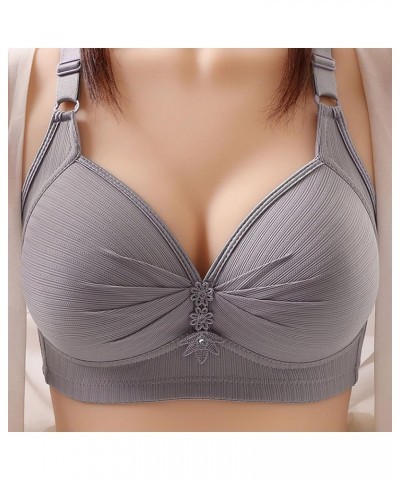 Womens Push Up Bras Plus Size Full Coverage Bras Bralettes No Underwire Everyday Bra High Support Wireless Sports Bra 01- Gra...