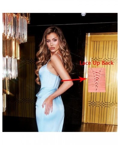 One Shoulder Prom Dresses with Slit for Women Long Pleated Satin Mermaid Evening Party Gowns Royal Blue $29.14 Dresses