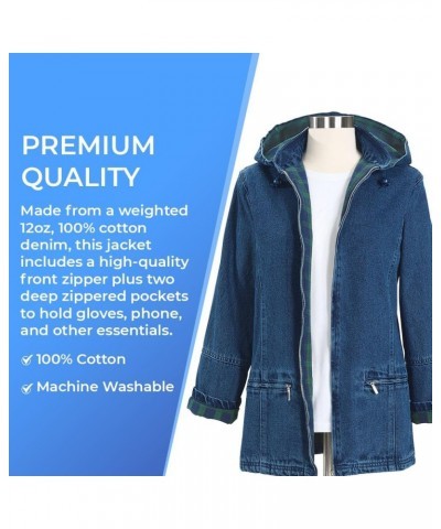 Women's Flannel Lined Denim Jacket | Detachable Hood | Zip Front and Side Pockets | 100% Cotton Denim $41.80 Jackets