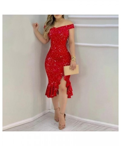 Women's New Years Eve Dress Dress Vintage 1920S Bead Fringe Sequin Lace Party Flapper Cocktail Prom Dress 7-red $24.44 Dresses